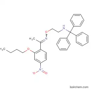 Molecular Structure of 61718-40-9 (Ethanone, 1-(2-butoxy-4-nitrophenyl)-,
O-[2-[(triphenylmethyl)amino]ethyl]oxime)