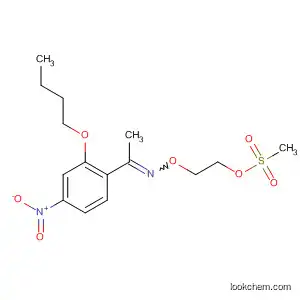 Molecular Structure of 61718-51-2 (Ethanone, 1-(2-butoxy-4-nitrophenyl)-,
O-[2-[(methylsulfonyl)oxy]ethyl]oxime)