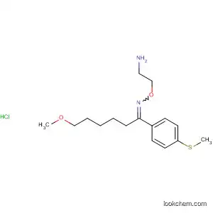 Molecular Structure of 61718-63-6 (1-Hexanone, 6-methoxy-1-[4-(methylthio)phenyl]-,
O-(2-aminoethyl)oxime, monohydrochloride)