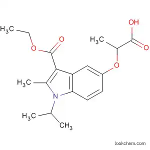 Molecular Structure of 61793-25-7 (1H-Indole-3-carboxylic acid,
5-(1-carboxyethoxy)-2-methyl-1-(1-methylethyl)-, 3-ethyl ester)