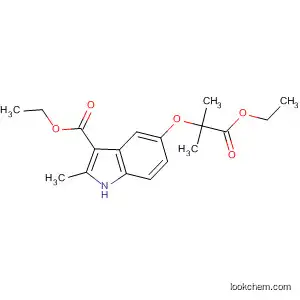 Molecular Structure of 61793-37-1 (1H-Indole-3-carboxylic acid,
5-(2-ethoxy-1,1-dimethyl-2-oxoethoxy)-2-methyl-, ethyl ester)