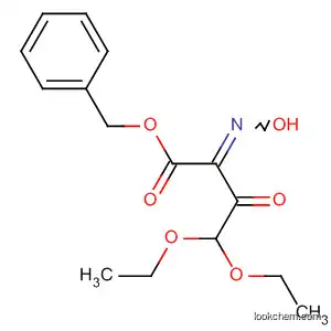 Molecular Structure of 61795-41-3 (Butanoic acid, 4,4-diethoxy-2-(hydroxyimino)-3-oxo-, phenylmethyl ester)