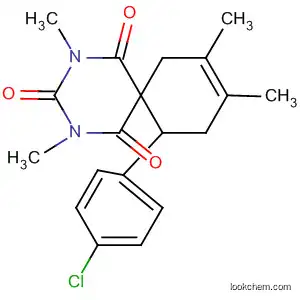 Molecular Structure of 61853-46-1 (2,4-Diazaspiro[5.5]undec-8-ene-1,3,5-trione,
11-(4-chlorophenyl)-2,4,8,9-tetramethyl-)
