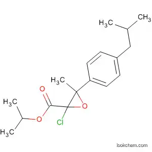 Molecular Structure of 61855-17-2 (Oxiranecarboxylic acid, 2-chloro-3-methyl-3-[4-(2-methylpropyl)phenyl]-,
1-methylethyl ester, trans-)