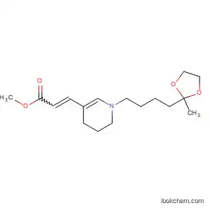 Molecular Structure of 61859-85-6 (2-Propenoic acid,
3-[1,4,5,6-tetrahydro-1-[4-(2-methyl-1,3-dioxolan-2-yl)butyl]-3-pyridinyl]-,
methyl ester)