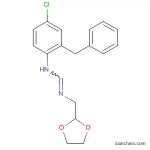 Molecular Structure of 61875-60-3 (Methanimidamide,
N-[4-chloro-2-(phenylmethyl)phenyl]-N'-(1,3-dioxolan-2-ylmethyl)-)