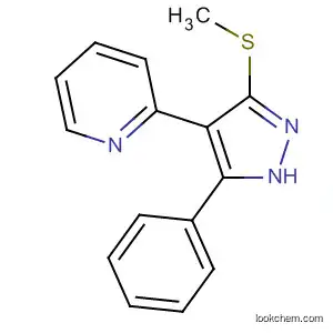 Molecular Structure of 61888-07-1 (Pyridine, 2-[3-(methylthio)-5-phenyl-1H-pyrazol-4-yl]-)