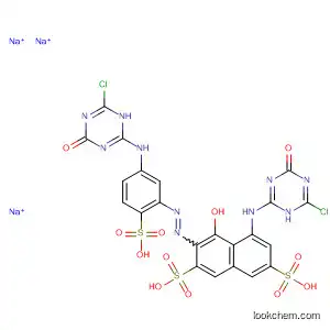 Molecular Structure of 61921-61-7 (2,7-Naphthalenedisulfonic acid,
5-[(6-chloro-1,4-dihydro-4-oxo-1,3,5-triazin-2-yl)amino]-3-[[5-[(6-chloro-
1,4-dihydro-4-oxo-1,3,5-triazin-2-yl)amino]-2-sulfophenyl]azo]-4-hydroxy
-, trisodium salt)