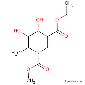 Molecular Structure of 62027-29-6 (1,3-Piperidinedicarboxylic acid, 4,5-dihydroxy-6-methyl-, 3-ethyl
1-methyl ester)
