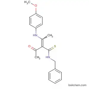 Molecular Structure of 62070-21-7 (2-Butenethioamide,
2-acetyl-3-[(4-methoxyphenyl)amino]-N-(phenylmethyl)-)