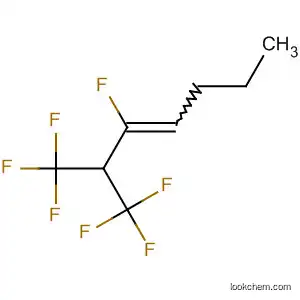 Molecular Structure of 62116-46-5 (3-Heptene, 1,1,1,3-tetrafluoro-2-(trifluoromethyl)-)
