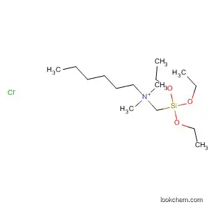 Molecular Structure of 62117-39-9 (1-Hexanaminium, N,N-dimethyl-N-[(triethoxysilyl)methyl]-, chloride)