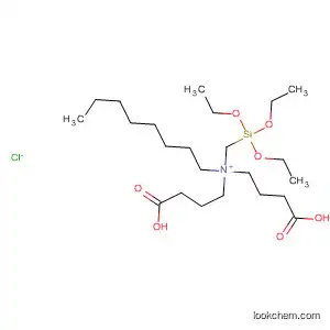 Molecular Structure of 62117-43-5 (1-Octanaminium, N,N-bis(3-carboxypropyl)-N-[(triethoxysilyl)methyl]-,
chloride)
