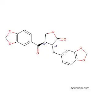 Molecular Structure of 62181-75-3 (2(3H)-Furanone,
4-(1,3-benzodioxol-5-ylcarbonyl)-3-(1,3-benzodioxol-5-ylmethyl)dihydro-
, trans-)