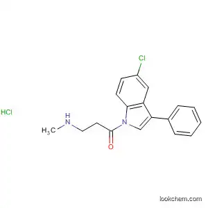 Molecular Structure of 62236-58-2 (1H-Indole,
5-chloro-2,3-dihydro-1-[3-(methylamino)-1-oxopropyl]-3-phenyl-,
monohydrochloride)