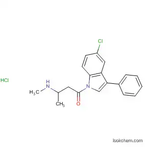 Molecular Structure of 62236-65-1 (1H-Indole,
5-chloro-2,3-dihydro-1-[3-(methylamino)-1-oxobutyl]-3-phenyl-,
monohydrochloride)