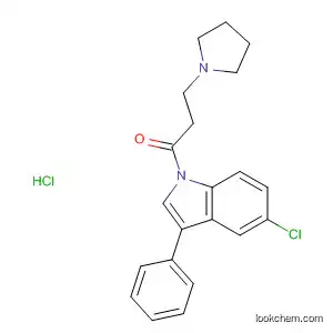 Molecular Structure of 62236-77-5 (1H-Indole,
5-chloro-2,3-dihydro-1-[1-oxo-3-(1-pyrrolidinyl)propyl]-3-phenyl-,
monohydrochloride)