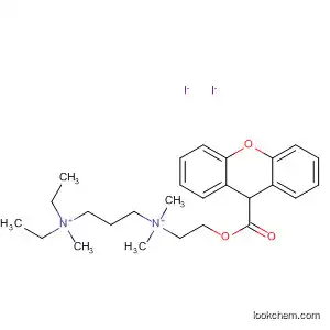 Molecular Structure of 62236-86-6 (1,3-Propanediaminium,
N,N-diethyl-N,N',N'-trimethyl-N'-[2-[(9H-xanthen-9-ylcarbonyl)oxy]ethyl]-,
diiodide)