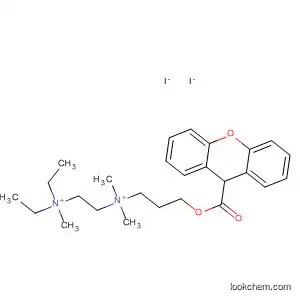 Molecular Structure of 62236-89-9 (1,2-Ethanediaminium,
N,N-diethyl-N,N',N'-trimethyl-N'-[3-[(9H-xanthen-9-ylcarbonyl)oxy]propyl]
-, diiodide)