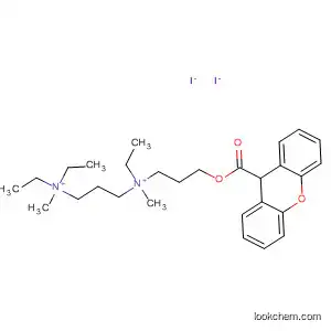 Molecular Structure of 62236-94-6 (1,3-Propanediaminium,
N,N,N'-triethyl-N,N'-dimethyl-N'-[3-[(9H-xanthen-9-ylcarbonyl)oxy]propyl]
-, diiodide)
