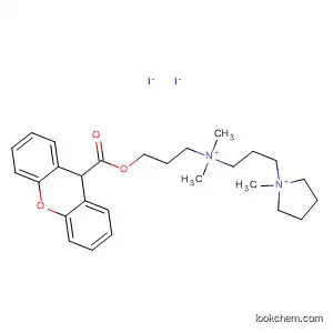Molecular Structure of 62236-96-8 (Pyrrolidinium,
1-[3-[dimethyl[3-[(9H-xanthen-9-ylcarbonyl)oxy]propyl]ammonio]propyl]-
1-methyl-, diiodide)