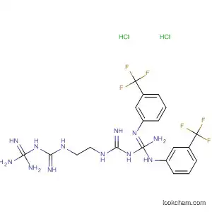 Molecular Structure of 62304-94-3 (2,4,7,9-Tetraazadecanediimidamide,
3,8-diimino-N,N''-bis[3-(trifluoromethyl)phenyl]-, dihydrochloride)