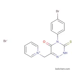 Molecular Structure of 62306-24-5 (Pyridinium,
1-[[4-(4-bromophenyl)-2,3,4,5-tetrahydro-5-oxo-3-thioxo-1,2,4-triazin-6-
yl]methyl]-, bromide)