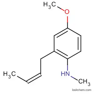 Molecular Structure of 62378-95-4 (Benzenamine, 2-(2-butenyl)-4-methoxy-N-methyl-, (Z)-)