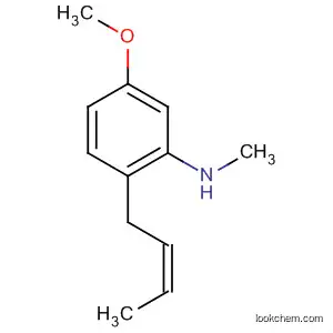 Molecular Structure of 62378-98-7 (Benzenamine, 2-(2-butenyl)-5-methoxy-N-methyl-, (Z)-)