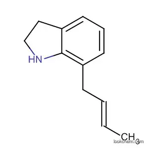 Molecular Structure of 62379-21-9 (1H-Indole, 7-(2-butenyl)-2,3-dihydro-, (E)-)