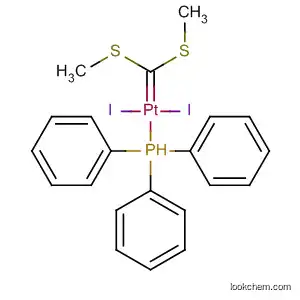 Molecular Structure of 62379-42-4 (Platinum, [bis(methylthio)methylene]diiodo(triphenylphosphine)-)