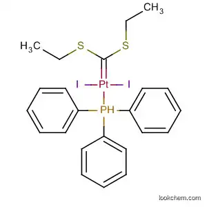Molecular Structure of 62379-43-5 (Platinum, [bis(ethylthio)methylene]diiodo(triphenylphosphine)-)