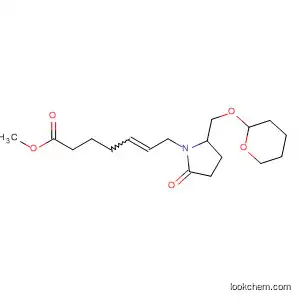 Molecular Structure of 62401-13-2 (5-Heptenoic acid,
7-[2-oxo-5-[[(tetrahydro-2H-pyran-2-yl)oxy]methyl]-1-pyrrolidinyl]-, methyl
ester)