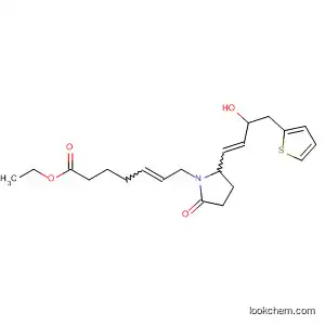 Molecular Structure of 62401-45-0 (5-Heptenoic acid,
7-[2-[3-hydroxy-4-(2-thienyl)-1-butenyl]-5-oxo-1-pyrrolidinyl]-, ethyl ester)