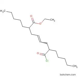 Molecular Structure of 62456-89-7 (4-Dodecenoic acid, 7-(chlorocarbonyl)-2-pentyl-, ethyl ester)