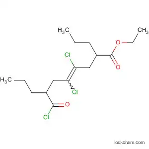 Molecular Structure of 62456-91-1 (4-Decenoic acid, 4,5-dichloro-7-(chlorocarbonyl)-2-propyl-, ethyl ester)