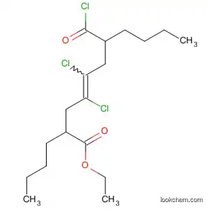 Molecular Structure of 62456-92-2 (4-Undecenoic acid, 2-butyl-4,5-dichloro-7-(chlorocarbonyl)-, ethyl ester)