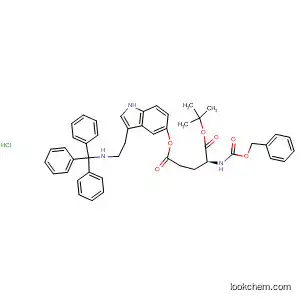 Molecular Structure of 62457-16-3 (L-Glutamic acid, N-[(phenylmethoxy)carbonyl]-, 1-(1,1-dimethylethyl)
5-[3-[2-[(triphenylmethyl)amino]ethyl]-1H-indol-5-yl] ester,
monohydrochloride)
