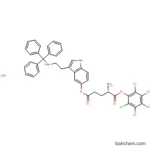 Molecular Structure of 62457-18-5 (L-Glutamic acid, 5-(pentachlorophenyl)
1-[3-[2-[(triphenylmethyl)amino]ethyl]-1H-indol-5-yl] ester,
monohydrochloride)