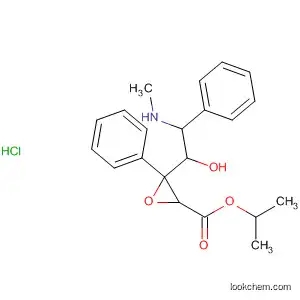 Molecular Structure of 62457-45-8 (Oxiranecarboxylic acid,
3-[1-hydroxy-2-(methylamino)-2-phenylethyl]-3-phenyl-, 1-methylethyl
ester, hydrochloride)