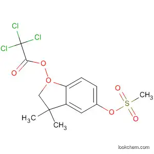 Molecular Structure of 62457-56-1 (Acetic acid, trichloro-,
2,3-dihydro-3,3-dimethyl-5-[(methylsulfonyl)oxy]-2-benzofuranyl ester)