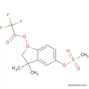 Molecular Structure of 62457-57-2 (Acetic acid, trifluoro-,
2,3-dihydro-3,3-dimethyl-5-[(methylsulfonyl)oxy]-2-benzofuranyl ester)