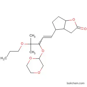 Molecular Structure of 62466-64-2 (2H-Cyclopenta[b]furan-2-one,
4-[3-(1,4-dioxan-2-yloxy)-4-methyl-4-propoxy-1-pentenyl]hexahydro-)