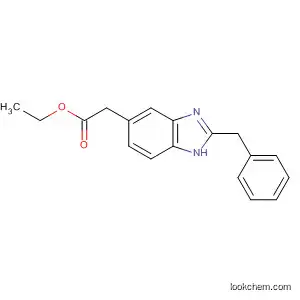 Molecular Structure of 62468-08-0 (1H-Benzimidazole-5-acetic acid, 2-(phenylmethyl)-, ethyl ester)