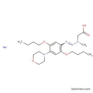 Molecular Structure of 62497-78-3 (Acetic acid,
[3-[2,5-dibutoxy-4-(4-morpholinyl)phenyl]-1-methyl-2-triazenyl]-,
monosodium salt)
