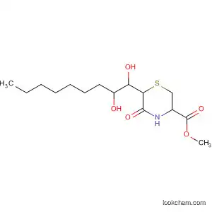 Molecular Structure of 62500-18-9 (3-Thiomorpholinecarboxylic acid, 6-(1,2-dihydroxynonyl)-5-oxo-, methyl
ester)