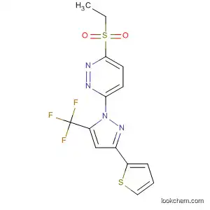 Molecular Structure of 62645-21-0 (Pyridazine,
3-(ethylsulfonyl)-6-[3-(2-thienyl)-5-(trifluoromethyl)-1H-pyrazol-1-yl]-)