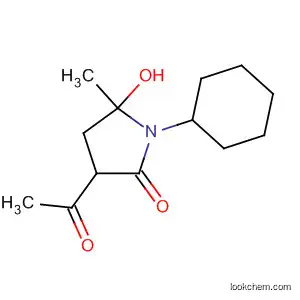 Molecular Structure of 62672-62-2 (2-Pyrrolidinone, 3-acetyl-1-cyclohexyl-5-hydroxy-5-methyl-)