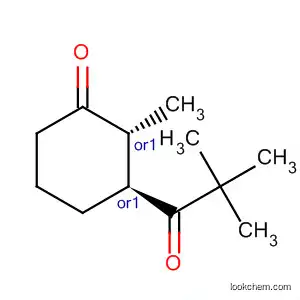 Molecular Structure of 62687-33-6 (Cyclohexanone, 3-(2,2-dimethyl-1-oxopropyl)-2-methyl-, trans-)