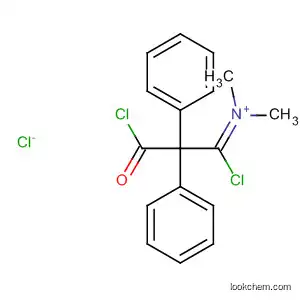 Molecular Structure of 62875-04-1 (Methanaminium,
N-(1,3-dichloro-3-oxo-2,2-diphenylpropylidene)-N-methyl-, chloride)